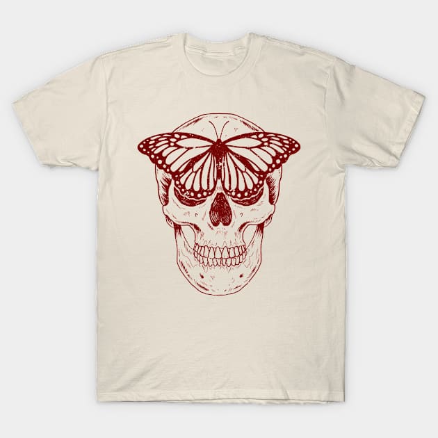 Butterfly skull T-Shirt by mariexvx